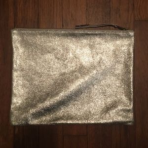 Silver zip pouch